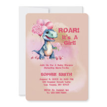 Roar It's a Girl T-Rex Baby Dinosaurier Pink