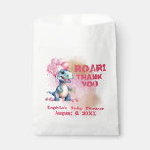 Roar It's a Girl T-Rex Baby Dinosaurier Pink Geschenktütchen (Vorderseite)