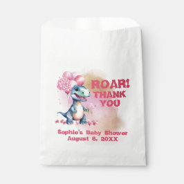 Roar It's a Girl T-Rex Baby Dinosaurier Pink Geschenktütchen