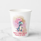 Roar It's a Girl T-Rex Baby Dinosaurier Pink Pappbecher (Vorderseite)