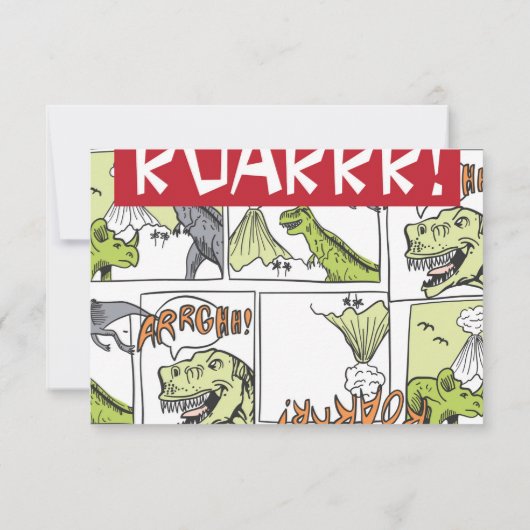 Roar Means Vielen Dank | Dinosaur Danke Foto (Rückseite)