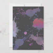 Roar Niedlich Abstrakt Pink Dinosaurier Einladung (Rückseite)