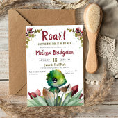 Roar Niedlich Dinosaur Baby Boy Aquarelldusche Einladung
