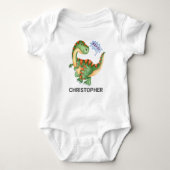 ROAR Niedlich Green Dinosaurier Boys Baby Strampler (Vorderseite)