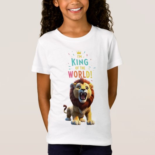 Roar of Majesty: Der Cartoon des Löwen T-Shirt (Vorderseite)