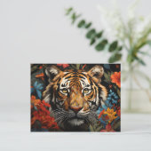 "Roar of Majesty: Tiger-Inspiriert fesseln Postkarte (Stehend Vorderseite)