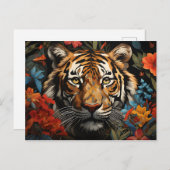 "Roar of Majesty: Tiger-Inspiriert fesseln Postkarte (Vorne/Hinten)