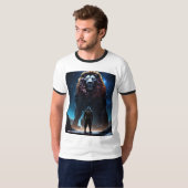 Roar of the Beast: Monster Lion Graphic T - Shirt (Vorne ganz)