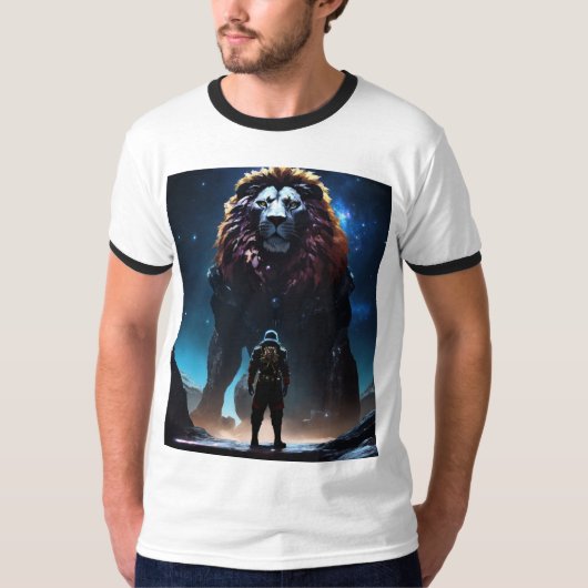 Roar of the Beast: Monster Lion Graphic T - Shirt (Vorderseite)