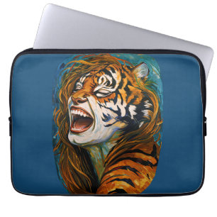 Roar of the Wild Heart - farbenfrohe Tigress Laptopschutzhülle