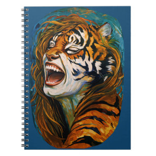 Roar of the Wild Heart - farbenfrohe Tigress Notizblock