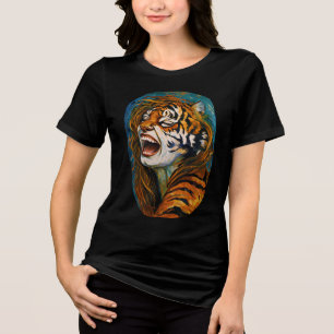 Roar of the Wild Heart - farbenfrohe Tigress Tri-Blend Shirt