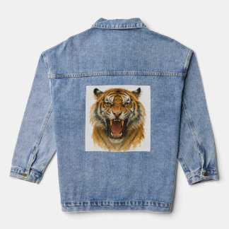 Roar of the Wild: Stärke in jedem Streifen Jeansjacke