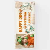 Roar & Score Basketball Dino Boy Happy Birthday Banner (Vertikal)