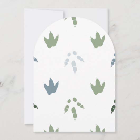 Roar seine a Boy T-Rex Dinosaur Baby Duscharm Arch Einladung (Rückseite)