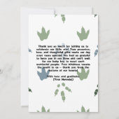 Roar seine a Boy T-Rex Dinosaur Baby Dusche Dankeskarte (Rückseite)