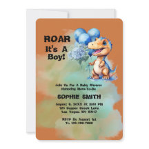 Roar seine a Boy T-Rex Dinosaur Baby Dusche