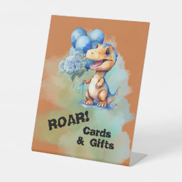 Roar seine a Boy T-Rex Dinosaurier Karten & Gesche Sockelschild