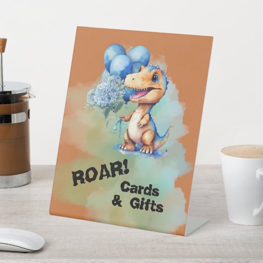 Roar seine a Boy T-Rex Dinosaurier Karten & Gesche Sockelschild (In SItu)