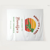 Roar seine Niedliche Dinosaur Baby Dusche Hintergr Wandteppich (Vorderseite (Horizontal))