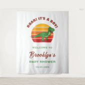 Roar seine Niedliche Dinosaur Baby Dusche Hintergr Wandteppich (Vorderseite)