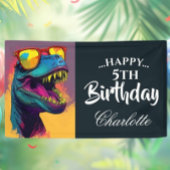 Roar-some Blue Dinosaurier Birthday Banner