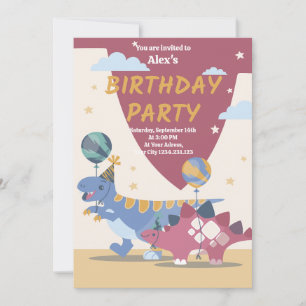 Roar-some Dino Party Einladungen: Spaß, einfaches Einladung