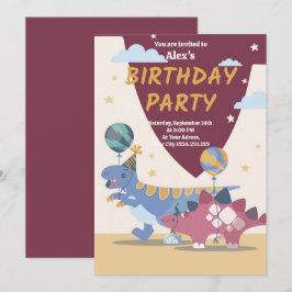 Roar-some Dino Party Einladungen: Spaß, einfaches Einladung