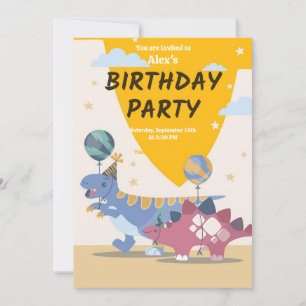 Roar-some Dino Party Einladungen: Spaß, einfaches Einladung