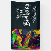 Roar-some Dinosaur Birthday Banner (Vertikal)