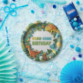Roar-some Dinosaur Birthday Party Paper Plate Pappteller (Party)