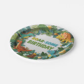 Roar-some Dinosaur Birthday Party Paper Plate Pappteller (Schrägansicht)