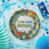 Roar-some Dinosaur Birthday Party Paper Plate Pappteller (Party)