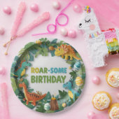 Roar-some Dinosaur Birthday Party Paper Plate Pappteller (Party)
