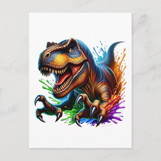 Roar-some Dinosaurier, Fun T-Rex Dino Card für Kin Postkarte (Vorderseite)