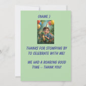 Roar-some Dinosaurier Geburtstag Dankeschön Karte  (Rückseite)