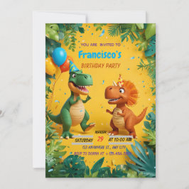 Roar-some Dinosaurier zum Geburtstag Einladung - J