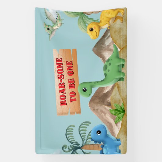 Roar-Some Fun, Dino 1st Birthday Banner (Vertikal)