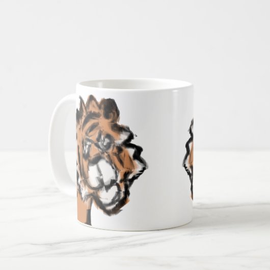 Roar-somely Cute Tiger Mug Kaffeetasse (Vorderseite Links)