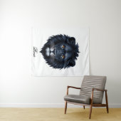 Roar Typografie Black Lion Face Wandteppich (Beispiel (Horizontal))