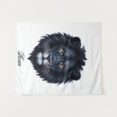 Roar Typografie Black Lion Face Wandteppich (Vorderseite (Horizontal))