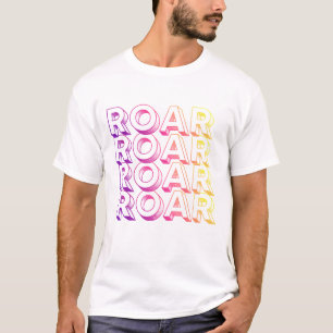 ROAR Vibrante Gradient-Typografie Moderne Unisex T-Shirt