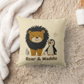 Roar & Waddle Lion & Penguin | Dekoration des Kind Kissen (Decke)