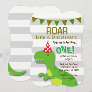 Roar wie ein Dinosaurier zum Geburtstag Einladung