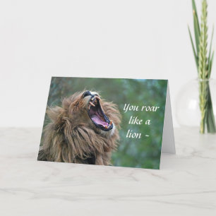 ROAR WIE EIN LION, ABER - BIRTHDAKARTE DANKESKARTE