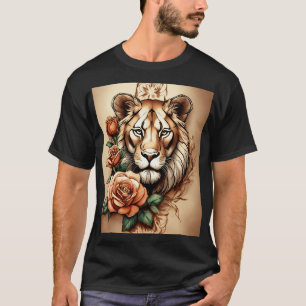 Roar with Elegance - Lion Rose T - Shirt