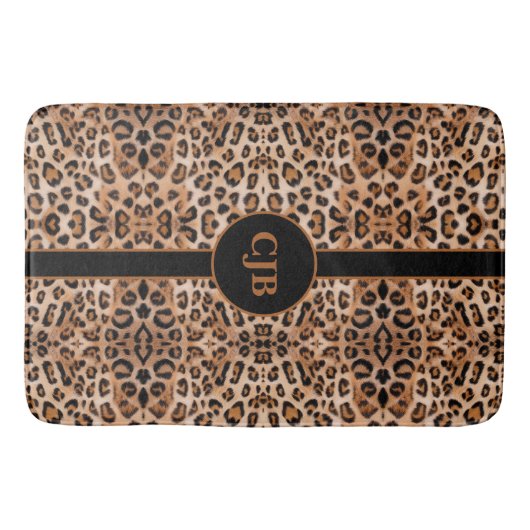 Roar with Style: Custom Leopard Print Bath Mat Badematte (Vorderseite)