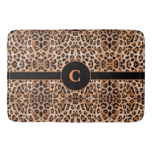 Roar with Style: Custom Leopard Print Bath Mat Badematte (Vorderseite)