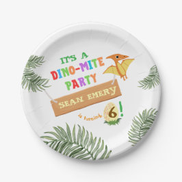 Roarfarbe: Atemberaubender Dinosaurier zum Geburts Pappteller