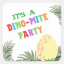 Roarfarbe: Atemberaubender Dinosaurier zum Geburts Quadratischer Aufkleber